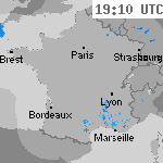 Image radar des précipitations France 20:40 UTC