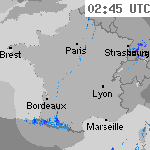 Image radar des pr&eacute;cipitations France 04:10 UTC
