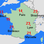 Pr&eacute;visions dim, 05.04. France