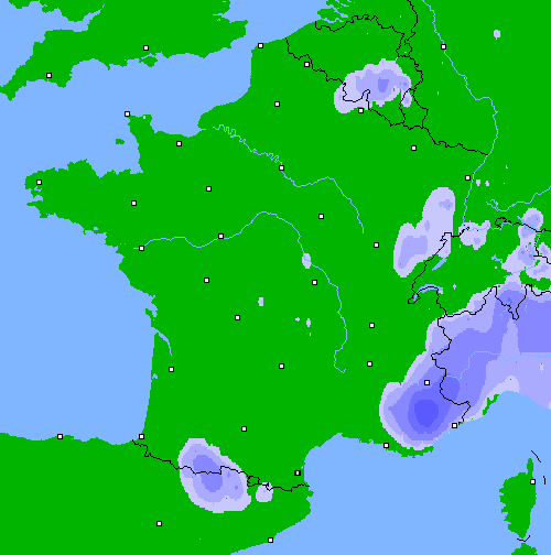 Pr&eacute;cipitations (24 h) France